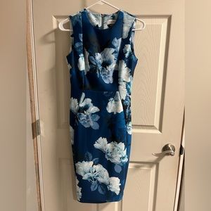 Calvin Klein Blue Floral Bodycon Dress